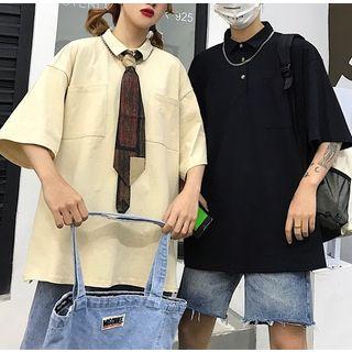 Pocket Accent Polo-neck Short-sleeve Shirt