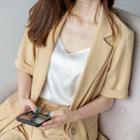 Short-sleeve Blazer / Wide Leg Shorts / Camisole Top / Set