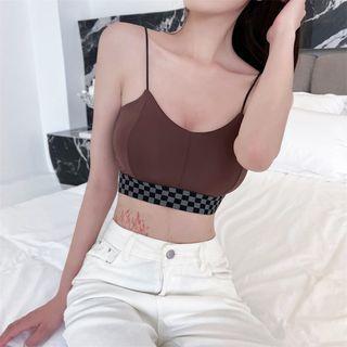 Checkered Trim Camisole Top