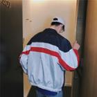 Color Block Snap Button Windbreaker