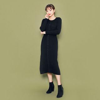 Pocket-detail Ribbed Knit Dress