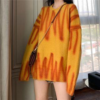 Spraypaint Pattern Sweater Yellow - One Size