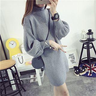 Puff-sleeve Long Sweater