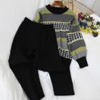 Knit Top + High-waist Pants / Skirt Set