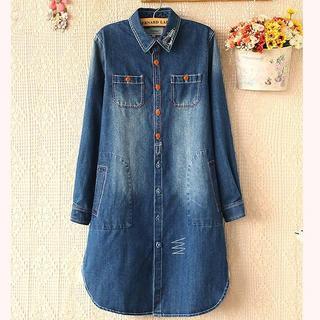 Washed Denim Shirtdress