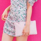 Faux-leather Wristlet Clutch