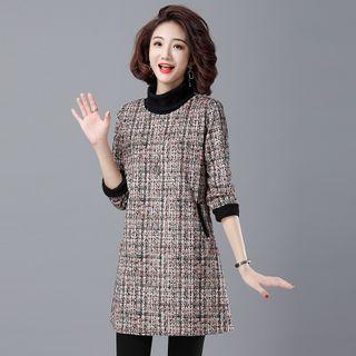 Turtleneck Panel Mini A-line Dress