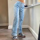 High-waist Leopard / Plaid Straight-cut Pants