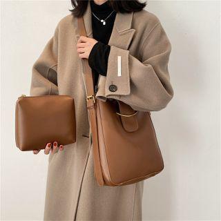 Set: Plain Crossbody Bag + Zip Pouch