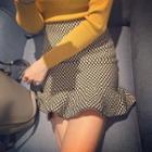 Ruffle Hem Knit Skirt