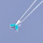 925 Sterling Silver Whale Tail Necklace Silver - One Size