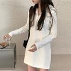 Half-zip Mini A-line Hoodie Dress
