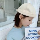 Plain Brimless Hat Beige - One Size