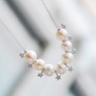 Rhinestone Star Faux Pearl Necklace