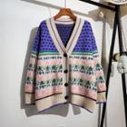 Striped Panel Color-block Cardigan