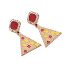 Alloy Triangle Dangle Earring Multicolor - One Size
