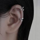 Layered Rhinestone Ear Cuff 1 Pc - 3 Circle Clip On Earring - Silver - One Size