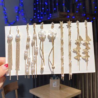 Set Of 5: Rhinestone Dangle Earring (various Designs)