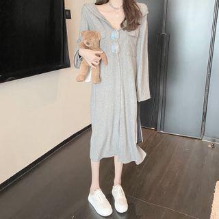 Loose-fit Hooded Shirtdress