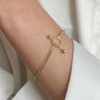 Geometric Alloy Bracelet 1 Pc - Gold - One Size