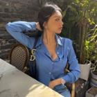 Plain Seam-trim Fitted Shirt
