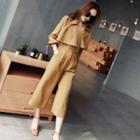 Puff-sleeve Layered Jumpsuit
