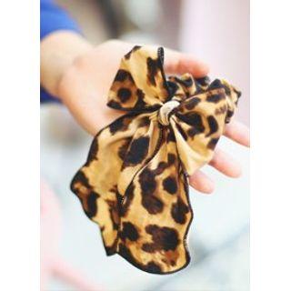 Leopard Ribbon Scrunchy Hair Tie