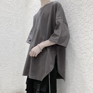Plain Slit-side Oversize Tee