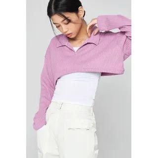 Collared Ribbed Bolero T-shirt