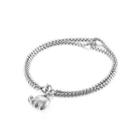 Simple And Cute Elephant 316l Stainless Steel Double-layer Bracelet Silver - One Size
