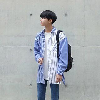 Pocket-front Multi-stripe Shirt