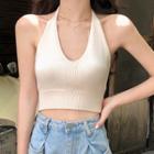 Halter Knit Top Top - White - One Size