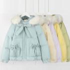 Ribbon-accent Faux Fur-trim Hooded Padded Coat In 6 Colors