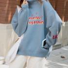 Turtle-neck Flare Sleeve Knitted Sweater