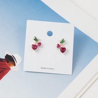 925 Sterling Silver Cherry Drop Earring As Shown In Figure - One Size