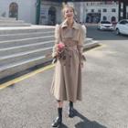 Puff-sleeve Double Breasted Trench Coat