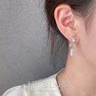 Rhinestone Faux Pearl Drop Earring 1 Pair - Silver - One Size