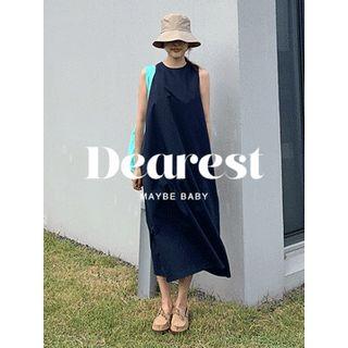 Sleeveless Zip-back Cotton Dress One Size