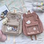 Pvc Panel Letter Embroidered Backpack