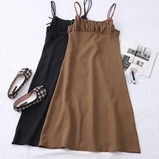 Dual-strap Ruched Midi Dress