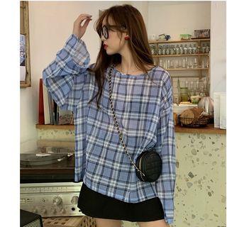 Plaid Oversize Blouse