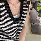 Scoop-neck Striped Knit Vest