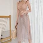 Set: Ruffled Strap Tankini + Lace Cover-up Skirt