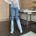 Asymmetrical Gradient Boot-cut Jeans