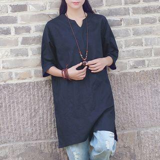 V-neck Elbow-sleeve Tunic