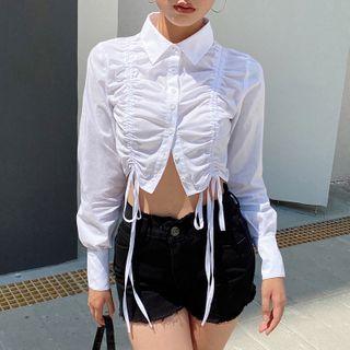 Puff-sleeve Crop Shirt