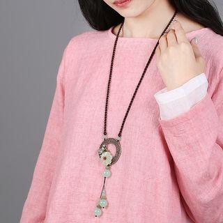 Bead Drop Hoop Necklace