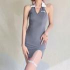 Halter-neck Polo Mini Dress