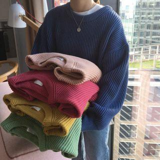 Multi-color Long-sleeve Knit Sweater