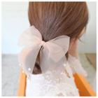 Faux Pearl Organza Bow Hair Tie